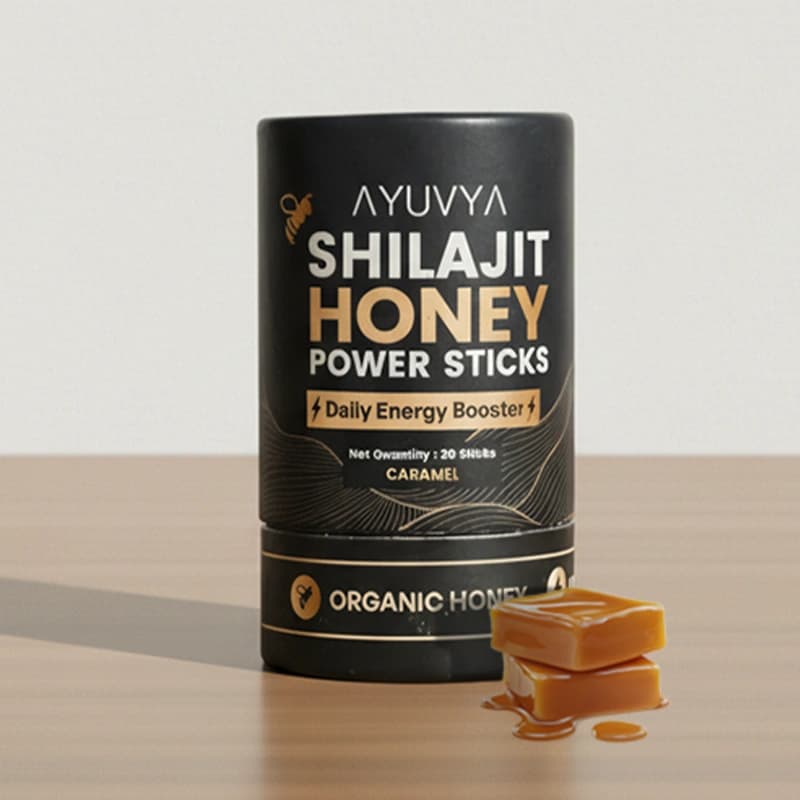 Ayuvya Shilajit Honey Sticks (Caramel)